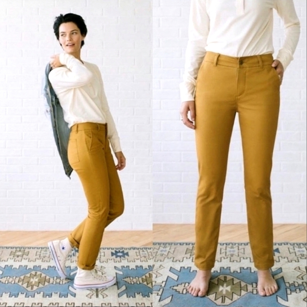 Tradlands Transit Chino Peru Tan Mustard Yellow Khaki Straight Leg Pants Size 6